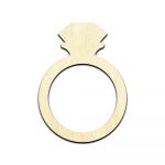 Diamond Ring Laser Cut Out Unfinished Wood Shape Craft Supply