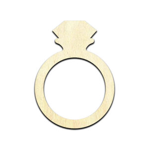 Diamond Ring Laser Cut Out Unfinished Wood Shape Craft Supply