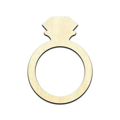 Diamond Ring Laser Cut Out Unfinished Wood Shape Craft Supply