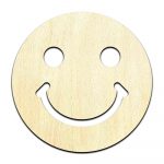 Happy Smiley Face Laser Cut Out Unfinished Wood Shape Craft Supply