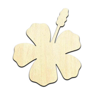 Hibiscus Flower Laser Cut Out Unfinished Wood Shape Craft Supply