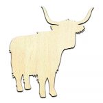 Highland Cow #1 Laser Cut Out Unfinished Wood Shape Craft Supply