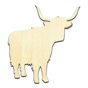 Highland Cow #1 Laser Cut Out Unfinished Wood Shape Craft Supply