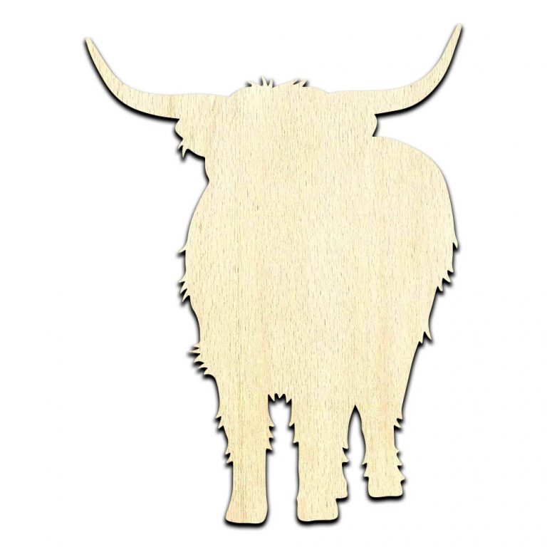 Highland Cow #2 Laser Cut Out Unfinished Wood Shape Craft Supply