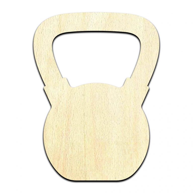 Kettlebell weights Laser Cut Out Unfinished Wood Shape Craft Supply