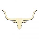 Longhorn Cow Bull Laser Cut Out Unfinished Wood Shape Craft Supply