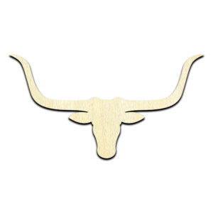 Longhorn Cow Bull Laser Cut Out Unfinished Wood Shape Craft Supply