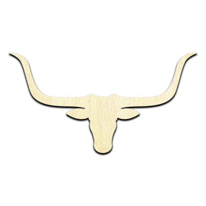 Longhorn Cow Bull Laser Cut Out Unfinished Wood Shape Craft Supply