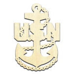 Navy Chief Petty Officer Anchor Laser Cut Out Unfinished Wood Shape Craft Supply