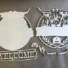 Highland Cow Door Welcome Family Name Laser Cut Kit or Finished