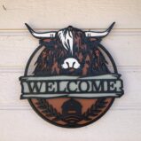 Highland Cow Door Welcome Family Name Laser Cut Kit or Finished