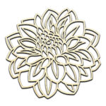 Dahlia Flower Laser Cut Out Unfinished Wood Shape Craft Supply