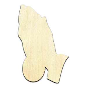 Praying Hands Laser Cut Out Unfinished Wood Shape Craft Supply