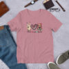 Peace Love Voodoo cute and creepy doll witchcraft Unisex t-shirt