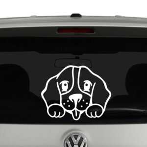 Beagle Peeking Dog Puppy Vinyl Decal Sticker