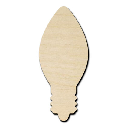 Christmas Light Bulb Laser Cut Out Unfinished Wood Shape Craft Supply