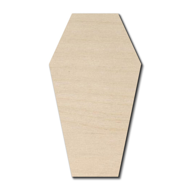 Coffin Laser Cut Out Unfinished Wood Shape Craft