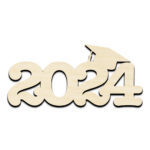 2024 Graduation Cap Laser Cut Out Unfinished Wood Shape Craft Supply