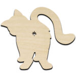 Cat Butt Laser Cut Out Unfinished Wood Shape Craft Supply