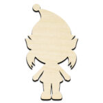 Elf Girl Christmas Laser Cut Out Unfinished Wood Shape Craft Supply