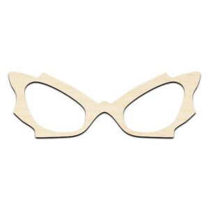 Eyeglasses Frames #2 Laser Cut Out Unfinished Wood Shape Craft Supply