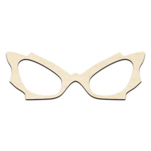 Eyeglasses Frames #2 Laser Cut Out Unfinished Wood Shape Craft Supply