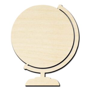 Globe Laser Cut Out Unfinished Wood Shape Craft