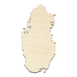 Qatar Country Laser Cut Out Unfinished Wood Shape Craft Supply