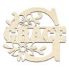 Flowers Split Monogram Custom Name Laser Cut Nurseries Family Names