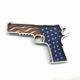 1911 Hand Gun American Flag Laser Cut Kit or Finished Wall Hanging