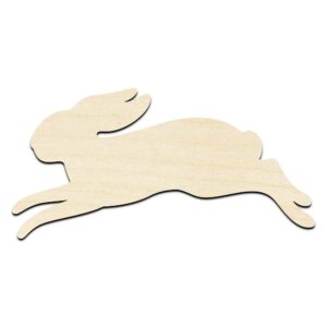 Bunny #4 Hopping Rabbit Easter Laser Cut Out Unfinished Wood Shape Craft Supply