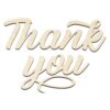Thank You Word Text Laser Cut Out Unfinished Wood Shape Craft Supply
