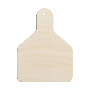 Cow Ear Tag Laser Cut Out Unfinished Wood Shape Craft Supply