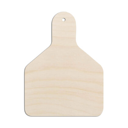 Cow Ear Tag Laser Cut Out Unfinished Wood Shape Craft Supply