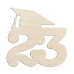 2023 Graduation Cap #2 Laser Cut Out Unfinished Wood Shape Craft Supply