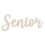 Senior Word Text Laser Cut Out Unfinished Wood Shape Craft Supply