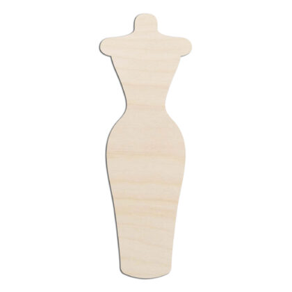 Dress Form Laser Cut Out Unfinished Wood Shape Craft Supply