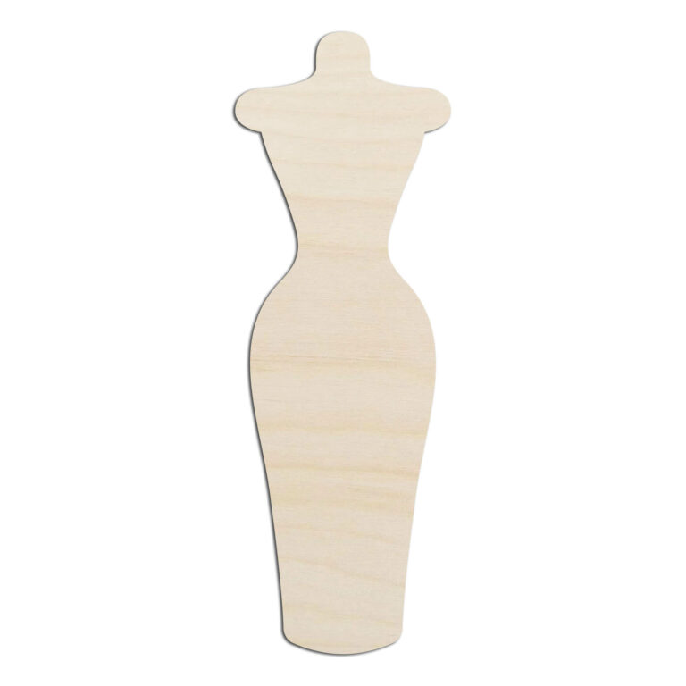 Dress Form Laser Cut Out Unfinished Wood Shape Craft Supply