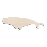 Beluga Whale Laser Cut Out Unfinished Wood Shape Craft Supply