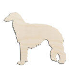 Borzoi Dog Puppy Laser Cut Out Unfinished Wood Shape Craft Supply