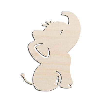 Baby Elephant #1 Laser Cut Out Unfinished Wood Shape Craft Supply