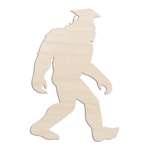 Bigfoot Sasquatch Graduation Cap Senior Laser Cut Out Unfinished Wood Shape Craft Supply