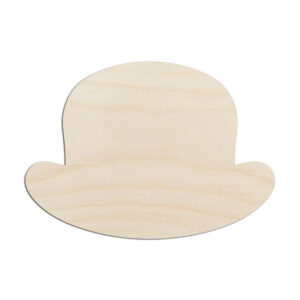 Bowler Hat Laser Cut Out Unfinished Wood Shape Craft Supply