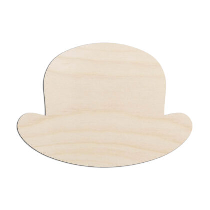 Bowler Hat Laser Cut Out Unfinished Wood Shape Craft Supply