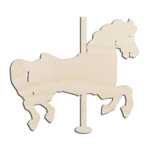 Horse Carousel Merry Go Round Laser Cut Out Unfinished Wood Shape Craft Supply