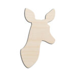 Deer Doe Head Laser Cut Out Unfinished Wood Shape Craft Supply