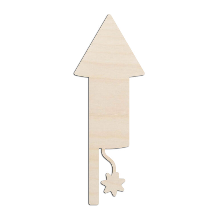 Fireworks Rocket Bottle Rocket July 4th Laser Cut Out Unfinished Wood Shape Craft Supply