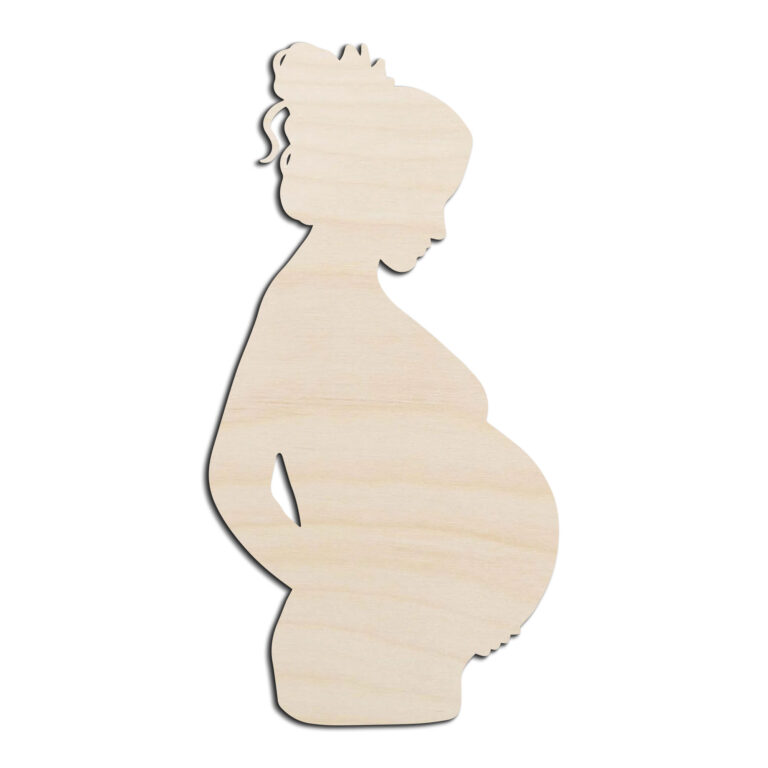 Pregnant Woman #1 Laser Cut Out Unfinished Wood Shape Craft Supply