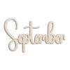 September Month Word Text Laser Cut Out Unfinished Wood Shape Craft Supply