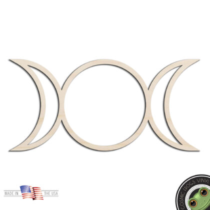 Triple Goddess 3 Moons Outline Witchcraft Pagan Wicca Laser Cut Out Unfinished Wood Shape Craft Supply